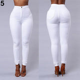Women Pencil Stretch Casual Denim Skinny Jeans Pants High Waist Trousers