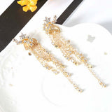 Fashion Star Tassel Dangle Ear Jacket Women Jewelry Cocktail Banquet Earrings