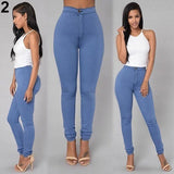 Women Pencil Stretch Casual Denim Skinny Jeans Pants High Waist Trousers