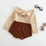 Autumn Cute Infant Baby Girls Newborn Long Sleeve Jumpsuit Knitted Ruffle Romper