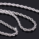 Women's Men's 925 Sterling Silver Twist Chain Necklace Charm Fashion Jewelry