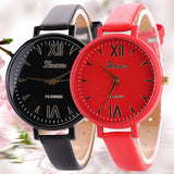 Candy Color Fashion Sweet Girl Women Slim Faux Leather Quartz Analog Wristwatch - ENSEIGNE DENIS