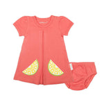 Citrus Garden: Organic A-Line Baby Girl Dress and Panty set