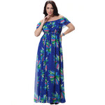 Women's Fashion Summer Chiffon Sleeveless Big Swing Floral Print Long Maxi Dress - ENSEIGNE DENIS