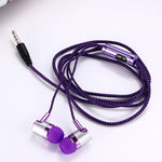 3.5mm In-Ear Headphone Sport Braided Cloth Rope Stereo Wired Earphone with Mic