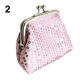 Fashion Women Sequins Buckle Mini Change Coin Purse Clutch Handy Wallet Bag