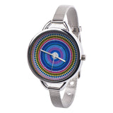 Ethnic Style Faux Leather Band Women Round Quartz Wrist Watch Jewelry Gift - ENSEIGNE DENIS