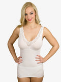 V-neck cotton lace Tank Top - White