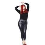 Women Faux Leather Stretch Skinny Pants Leggings Plus Size Slim Fashion Trousers