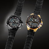 Men Waterproof Sport Digital Analog Dual Time Alarm Date Chronograph Wrist Watch