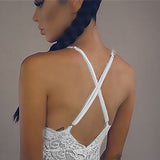 Women's Sexy See Through Lace Deep V Neck Bodysuit Nightwear Underwear Sleepwear