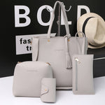 4Pcs Luxury Fashion Women Tassels Wallet Card Holder Handbag Crossbody Bag Set