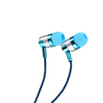3.5mm In-Ear Headphone Sport Braided Cloth Rope Stereo Wired Earphone with Mic