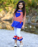 Big Little Girls' 4th of July Star Heart
