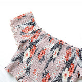 Summer Women Floral Print Long Slit Skirt Off Shoulder Crop Top Beach Dress Set - ENSEIGNE DENIS