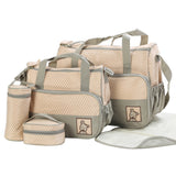 5Pcs Multi-Functional Baby Diaper Changing Pad Tote Handbag Mummy Mother Bag - ENSEIGNE DENIS