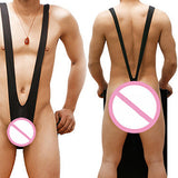 Men's Summer Solid Leopard Sling Swimsuit Beach Sexy Suspender Thong Mankini