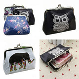 Women's Fashion Bird Flower Mini Wallet Card Holder Case Coin Purse Clutch Bag