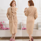 Men Women Loose Long Sleepwear Comfortable Bathrobe Coral Fleece Spa Robe