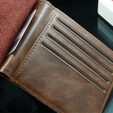 Men Faux Leather Bifold Wallet Card Money Case Holder Slim Coin Purse Pocket