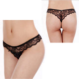 Sexy Floral Lace Women Panties Bowknot See Through Solid Color Briefs Underwear