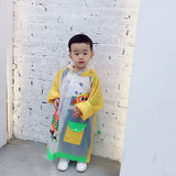 Lovely Cartoon Raincoat Children Kids Waterproof Poncho with Backpack Position