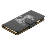 Big Eyes Girl Faux Leather Card Slots Stand Full Cover Case for iPhone 5 6S 7