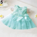 Baby Girls Summer Floral Princess Bowknot Tutu Sundress Party Robe Vest Dress