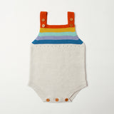 Rainbow Color Stripes Knitting Sleeveless Baby Boy Girl Romper Summer Jumpsuit