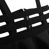 Women's Sexy Pleated Suspender Skirt Brace Hollow Out Bandage Mini Skater Dress