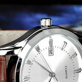 Men Casual Faux Leather Band Date Calendar Dial Analog Quartz Wrist Watch - ENSEIGNE DENIS