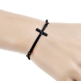 Women's Punk Style Simple Design Cross Pendant Bracelet Bangle Fashion Jewelry