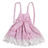 Fashion Little Princess Girl Sleeveless Floral Print Lace Bowknot Halter Dress