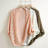 Women Fashion Crochet Kimono Hollow Knit Tops Knitwear Coat Outwear Cardigan