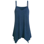 Women Summer Casual Spaghetti Strap Irregular Hem Camisole Plus Size Tank Top