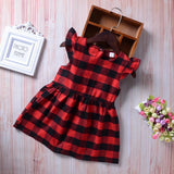 Toddler Dress Baby Girl Plaid Ruffled Sleeveless Outfits Princess Party Clothes