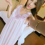 Women's Summer Fashion Sexy Sleeveless Loose Breathable Sleepwear Nightdress