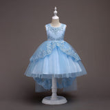 Cute Summer Sleeveless Baby Girls Princess Lace Wedding Party Dancing Dress