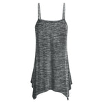 Women Summer Casual Spaghetti Strap Irregular Hem Camisole Plus Size Tank Top