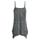 Women Summer Casual Spaghetti Strap Irregular Hem Camisole Plus Size Tank Top