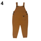 Fashion Baby Kids Boys Girls Suspender Trousers Knitted Long Bids Pants Overalls