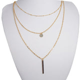 Women Fashion Multi-layer Choker Long Necklace Sequin Strip Pendant Jewelry