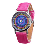 Ethnic Style Faux Leather Band Women Round Quartz Wrist Watch Jewelry Gift - ENSEIGNE DENIS