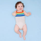 Rainbow Color Stripes Knitting Sleeveless Baby Boy Girl Romper Summer Jumpsuit