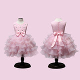 Girls Bowknt 5-Layer Skirt Princess Tutu Wedding Birthday Baptism Cake Dress