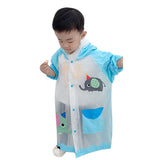 Lovely Cartoon Raincoat Children Kids Waterproof Poncho with Backpack Position