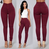 Women Pencil Stretch Casual Denim Skinny Jeans Pants High Waist Trousers