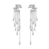 Fashion Star Tassel Dangle Ear Jacket Women Jewelry Cocktail Banquet Earrings
