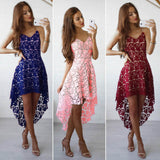 Women Fashion Summer Sleeveless V-Neck Lace Cocktail Party Short Mini Dress