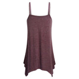 Women Summer Casual Spaghetti Strap Irregular Hem Camisole Plus Size Tank Top